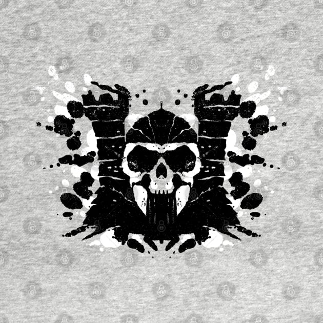 Cool Rorschach Artistic 80's Cartoon Skull Castle by BoggsNicolas